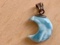 ラリマー　月ペンダントトップ⑤ 両面美人⭐︎空色　美人オーラ全開♡かわいい♡