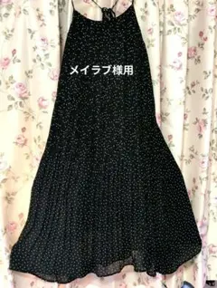 新品♥ earthキャミプリーツワンピースげ ブラック地ドット柄F＆エコバッグのサムネイル