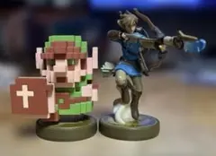 amiibo リンク 2体セット【弓 ＆ ドット】ゼルダの伝説 初期化済