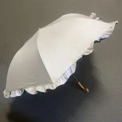 프릴 접는 양산 우루 겸용 옅은 보라색 거의 흰색
