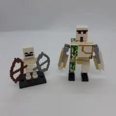 レゴマイクラ互換フィギュアスケルトンとアイアンゴーレム2体セット