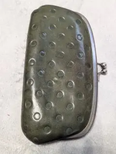 カンミKANMI、長財布、がま口、本革、グリーン