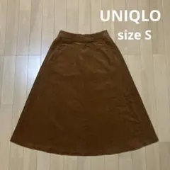美品 UNIQLO スカート コーデュロイ ブラウン レディース ユニクロ
