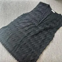 LEPSIM ブラック フリンジ付きベスト