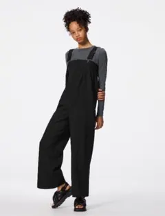 GU タックサロペットパンツ ブラックＬサイズ