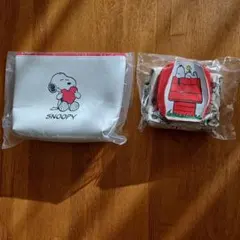 スヌーピーミラー付きポーチとエコバッグ 新品未使用