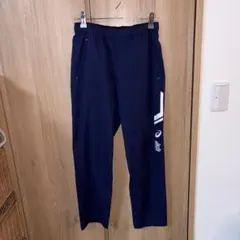 asics ジャージ　パンツ　ネイビー　紺　青　ブルー