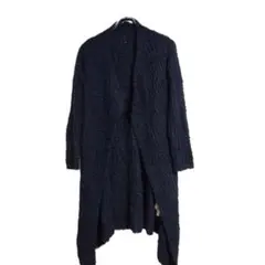 Bershka ロングカーディガン M ネイビー ブークレ素材 秋冬 おしゃれのサムネイル