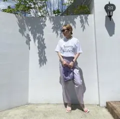 【ara・ara】サテンパンツ　テーパードシルエット