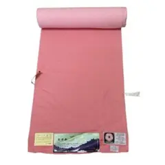 AY8色無地　堅牢染草木　反物　共ハ掛付き桃色着尺16m正絹