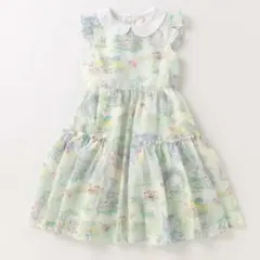 メゾピアノ 衿つきガーデン柄ワンピース　80