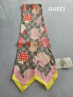 GUCCI グッチ シルクスカーフ　ネックボウ　ミッツア GG アップル
