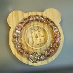 ピンクとクリアビーズのブレスレット