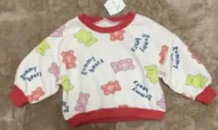 【新品未使用】gummy bears トレーナー　95 グミ　クマ　赤　裏起毛