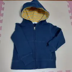 100 KOE パーカー　ボーダー　ネイビー ストライプ　バイカラー　男の子　綿