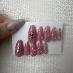 ピンク ネイルチップセット 10個