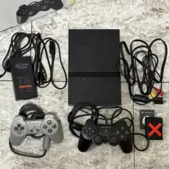 PlayStation 2 本体 + コントローラー2つ + メモリーカード
