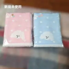 犬のCOCOちゃんフェイスタオル2枚セット　今治タオル　ブルー＆ ピンク