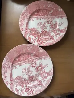 Burleigh エングレイバーズ ピンク マグカップ&22cmプレートセット Burleigh エングレイバーズ ピンク マグカップ&22cmプレートセット