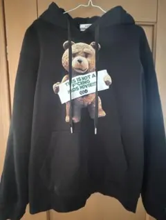 PIPE Ted プリント パーカー ブラック XL