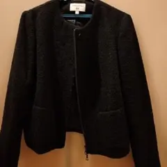 ユニクロ CARINE ROITFELD ノーカラージャケット 黒 オフィス