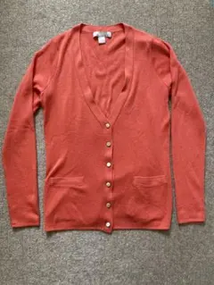 バナナリパブリック　XS シルク&カシミヤ　長袖カーディガン　オレンジ