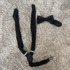 ブラックサスペンダーと蝶ネクタイのセット