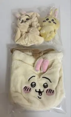 ちいかわ うさぎ ポーチ シュシュ お座りぬいぐるみ 3点セット