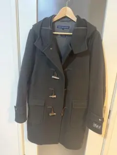 ダークグレー ダッフルコート ウール混紡