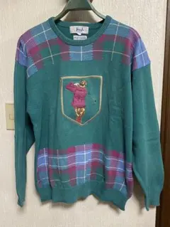 プリングル　ゴルフ柄コットンセーター(実家保管品)のサムネイル