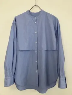 Spick & Span ストライプ バンドカラーシャツ 長袖のサムネイル