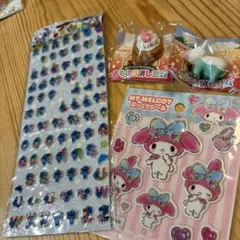 マイメロディ ぷっくりシールとフィギュアセット