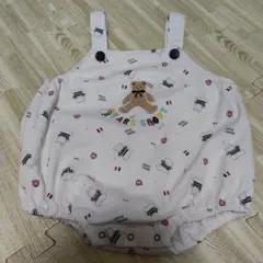 クマのワンポイント付きロンパース 90cm