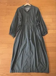 UNITED ARROWS ダークグリーン 長袖シャツワンピース Sサイズ