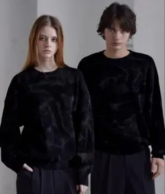 CLEL ベーシック/スプレー畦編みクルーネックニット　レッドのサムネイル