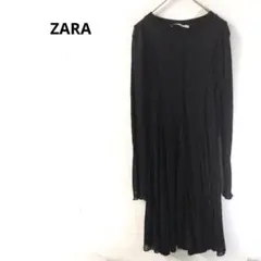 ザラ　長袖ワンピース　黒　ラメ入り　スタイリッシュ