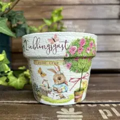 デコパージュ　リメイク鉢6点セットクリスマスBEARS ガーデン雑貨 リメ鉢アニマル柄デコパージュ4点セット | koume