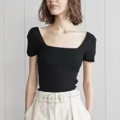 UNITED ARROWS リブスクエアカットニットプルオーバー