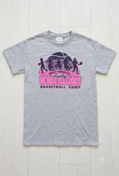 ​【USA古着】GILDAN バスケットボール プリント Tシャツ グレー S