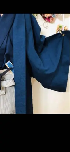 正絹大島アンサンブル⭐︎袴縞スタイルアップ逸品