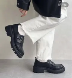 未使用品　ORiental TRaffic 厚底　ブラックローファー