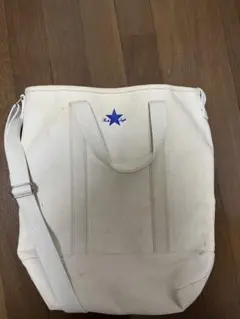 ホワイトキャンバスショルダーバッグ