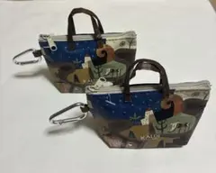 カルディ伝説カラビナ付きミニバック2個（コーヒーゼリー入り）