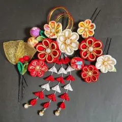 #418 髪飾りつまみ細工七五三、成人式、卒業式、日本髪など和装