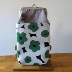 ハンドメイド　がま口　スマホショルダー　花柄　ショルダー紐なし
