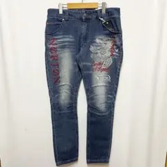 新品未使用Nortonノートン　デニムパンツ　インディゴ　Lのサムネイル