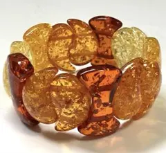 大人気の透明アンバー(琥珀) 3色　軽いブレスレット　内径7cm　幅4cm 新品