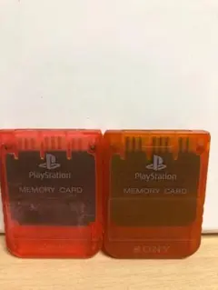 PS1 メモリーカード　赤とオレンジ　2枚　動作確認済み
