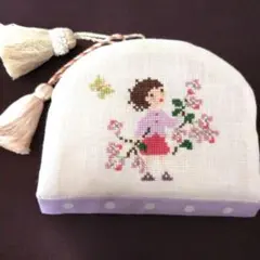 クロスステッチ完成品　ペレッティ・サモイロフさんの図案　マスクケース