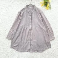 大きいサイズ✨タイニーポック　シャツチュニック　XL ラベンダー　大人可愛い　春